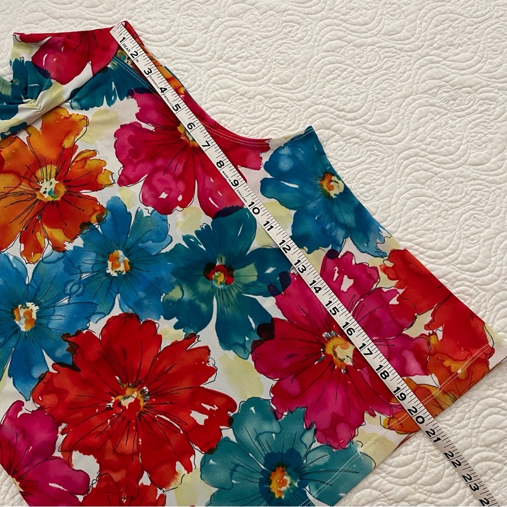 Rafaella Petites Top Floral Sleeveless Size M - Picture 11 of 13